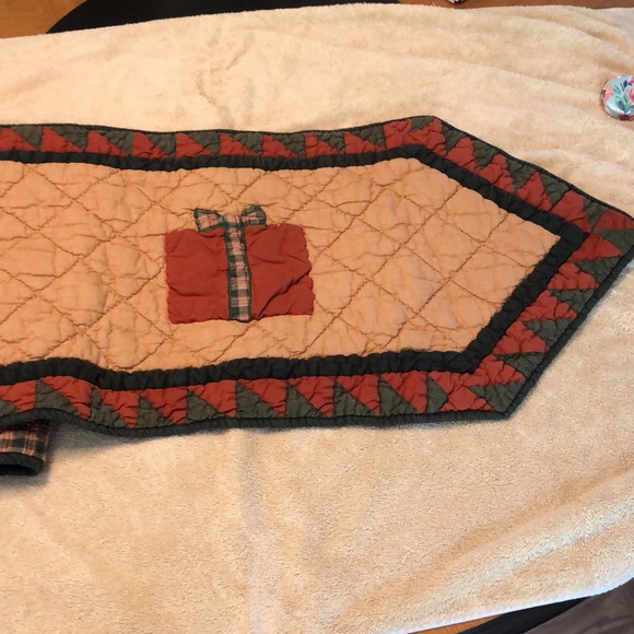 Christmas Quilted Santa/Tree/Gift Table Runner 63x14” - Picture 3 of 8